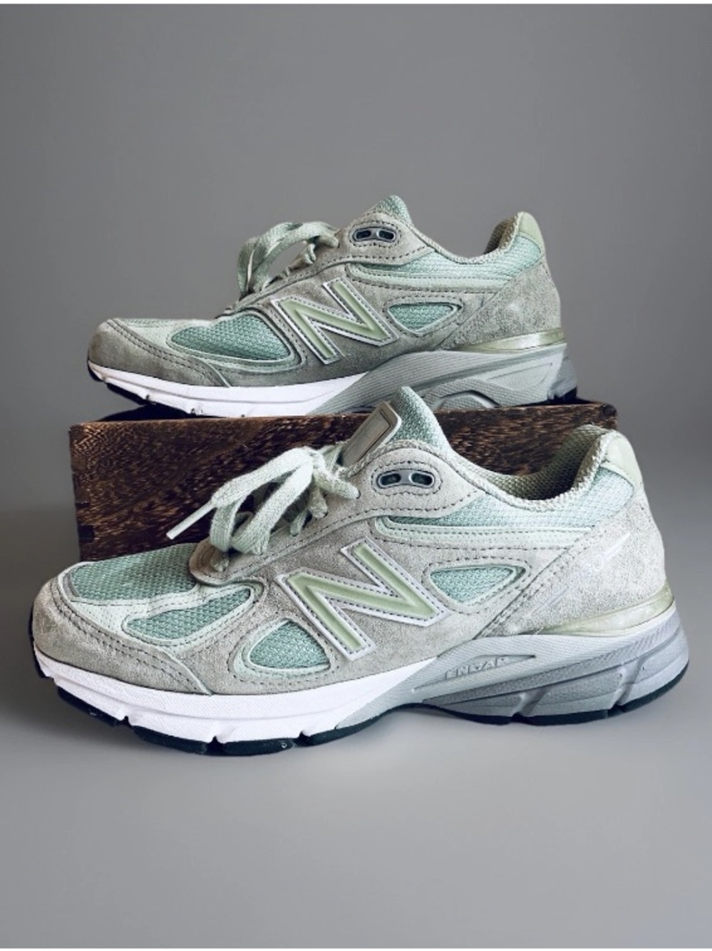 New Balance 990 Suede Low-Top Trainers Sneakers Womens 7.5 Green